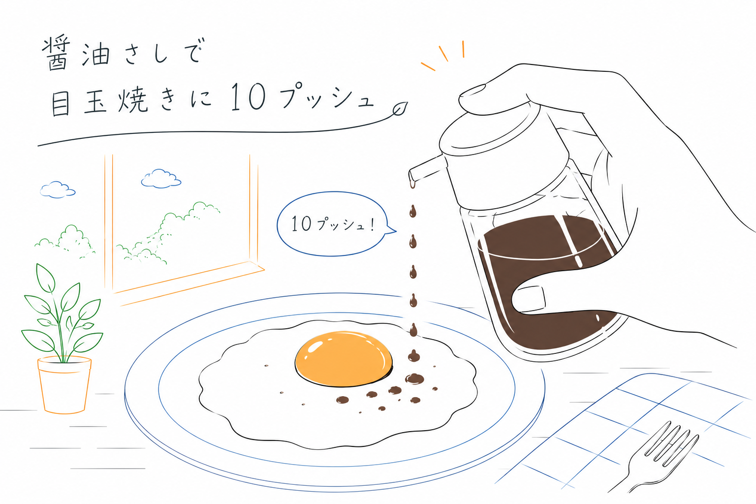お醤油を10プッシュ